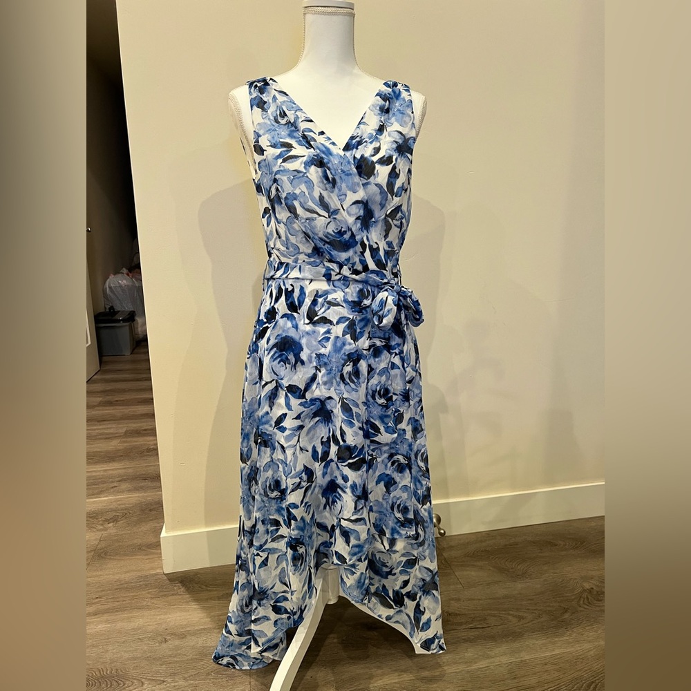 Floral faux wrap dress